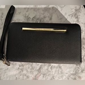 Steve Madden Black Clutch with Gold Detail